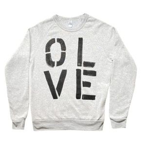 Kerri Rosenthal Grey Olive You (Love) Sweatshirt | Size M